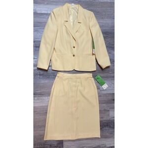 NWT Vtg Sears Blazers That Fit 70s Polyester Skirt Suit‎ Women's 14 Yellow